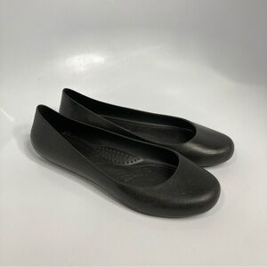 Okabashi black jelly flats size 8